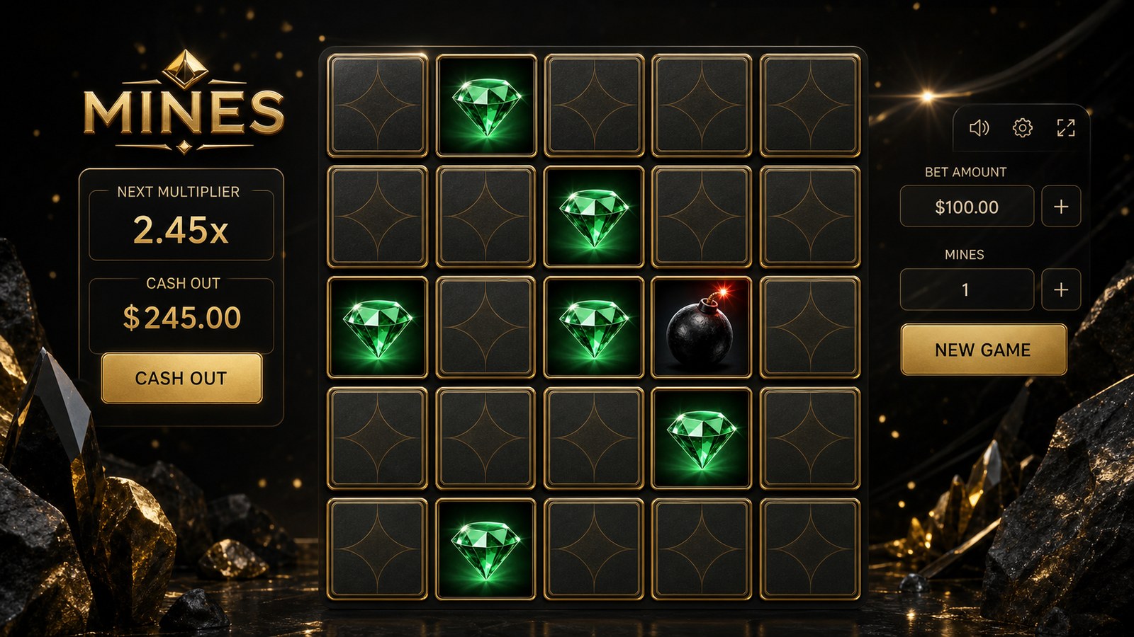 Shuffle Mines grid game